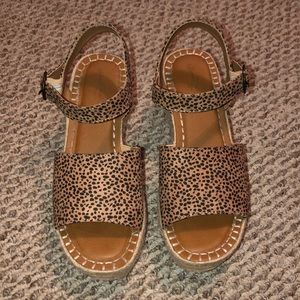 Leopard platform/wedge sandals